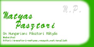 matyas pasztori business card